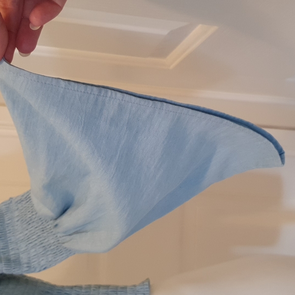 Dotti Shell fabric 100% cotton light blue with bell sleeves Absolutely gorgeous - Picture 3 of 7